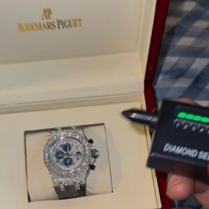 Audemars Piguet Silver and Blue Luxury Watch